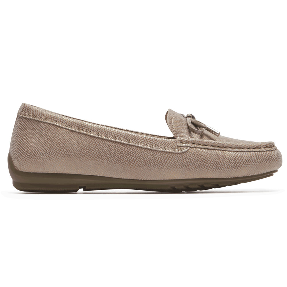 Rockport Ballettsko Dame Beige - Total Motion Driving Moc - FDMC47635